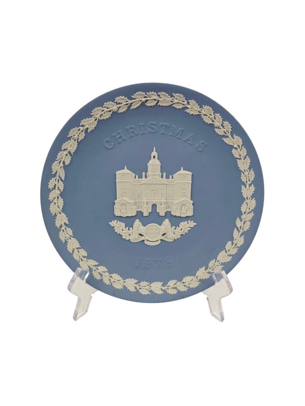 Vintage Wedgwood Collector Plate Horse Guards Christmas 1978 Blue Jasperware